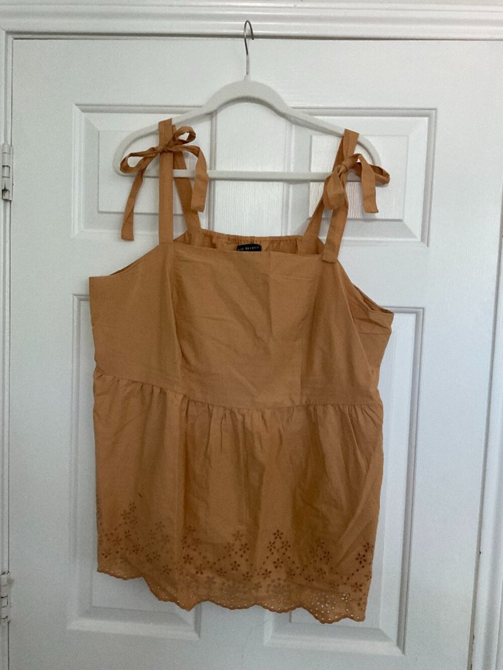 Lane Bryant Tie-Shoulder Babydoll Top – Tan – Size XXl
